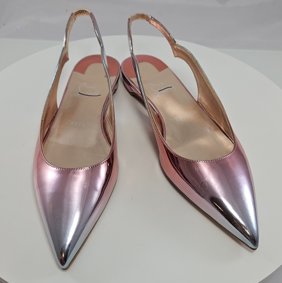 Christian Louboutin Hot Chickita Sling Leather Slingback Flats Size 39 - Picture 13 of 17
